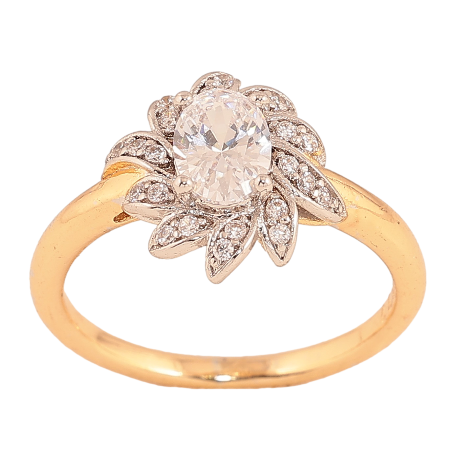 Каблучка Xuping колір Позолота 18K+Родій "Квітка з кристалами" фото №1 Каблучка Xuping колір Позолота 18K+Родій "Квітка з кристалами" фото №1