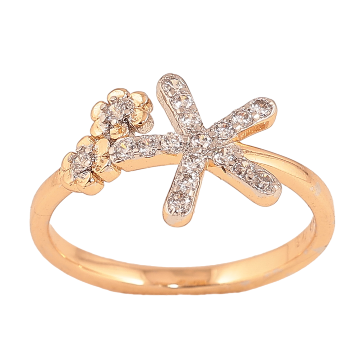 Каблучка Xuping колір Позолота 18K+Родій "Квіти" фото №7