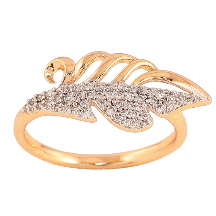 Каблучка Xuping колір Позолота 18K+Родій "Перо" фото №10