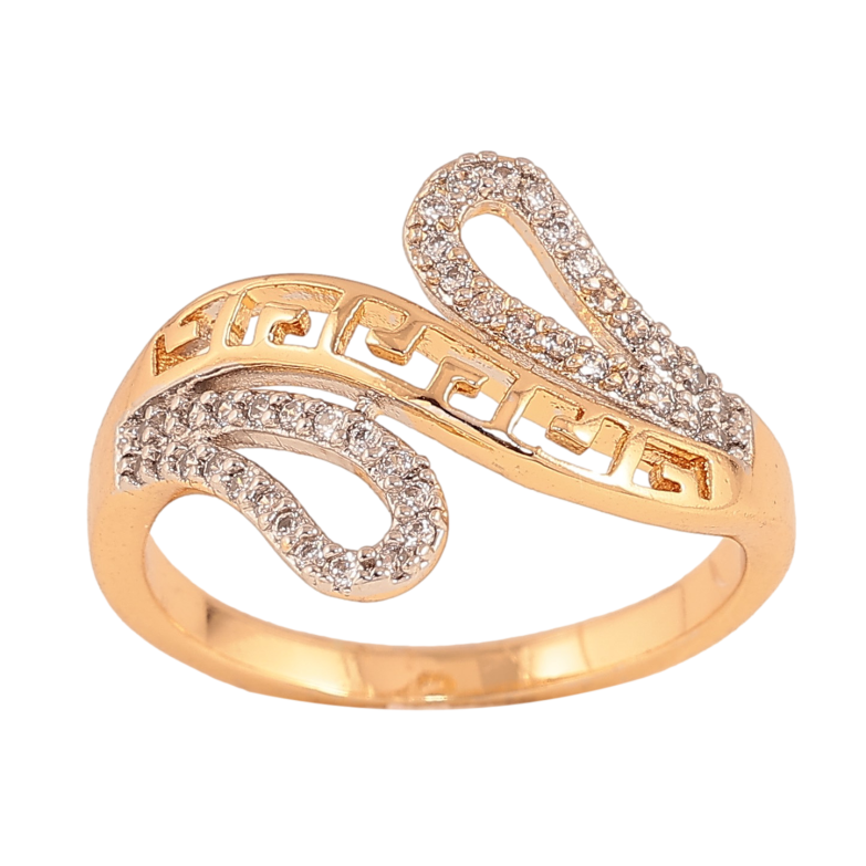 Кольцо Xuping цвет Позолота 18K+Родий "Узор с кристаллами" фото №2 Кольцо Xuping цвет Позолота 18K+Родий "Узор с кристаллами" фото №2