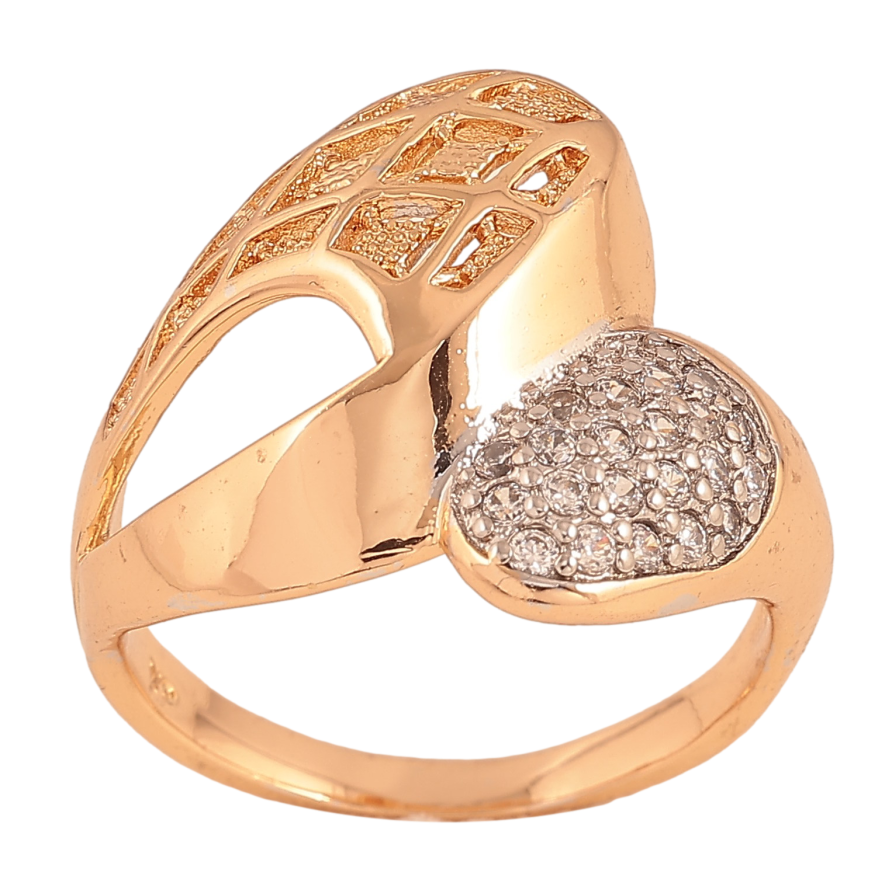 Каблучка Xuping колір Позолота 18K+Родій "Візерунок з кристалами" фото №1