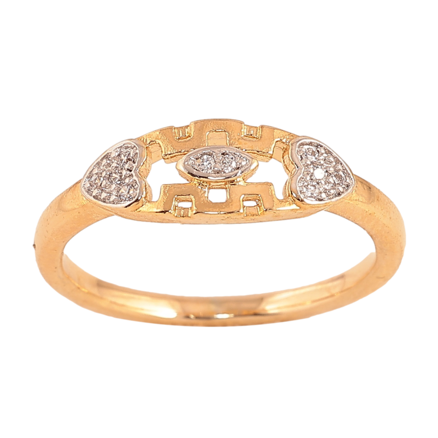 Кольцо Xuping цвет Позолота 18K+Родий "Романтичный орнамент с кристаллами" фото №1