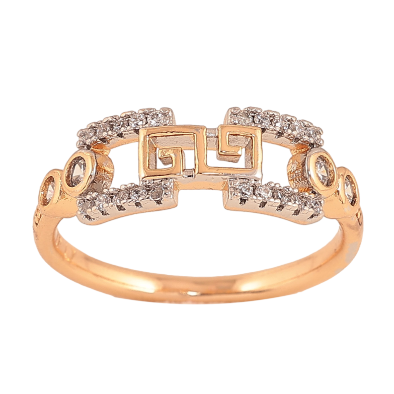 Каблучка Xuping колір Позолота 18K+Родій "Візерунок з кристалами" фото №3 Каблучка Xuping колір Позолота 18K+Родій "Візерунок з кристалами" фото №3