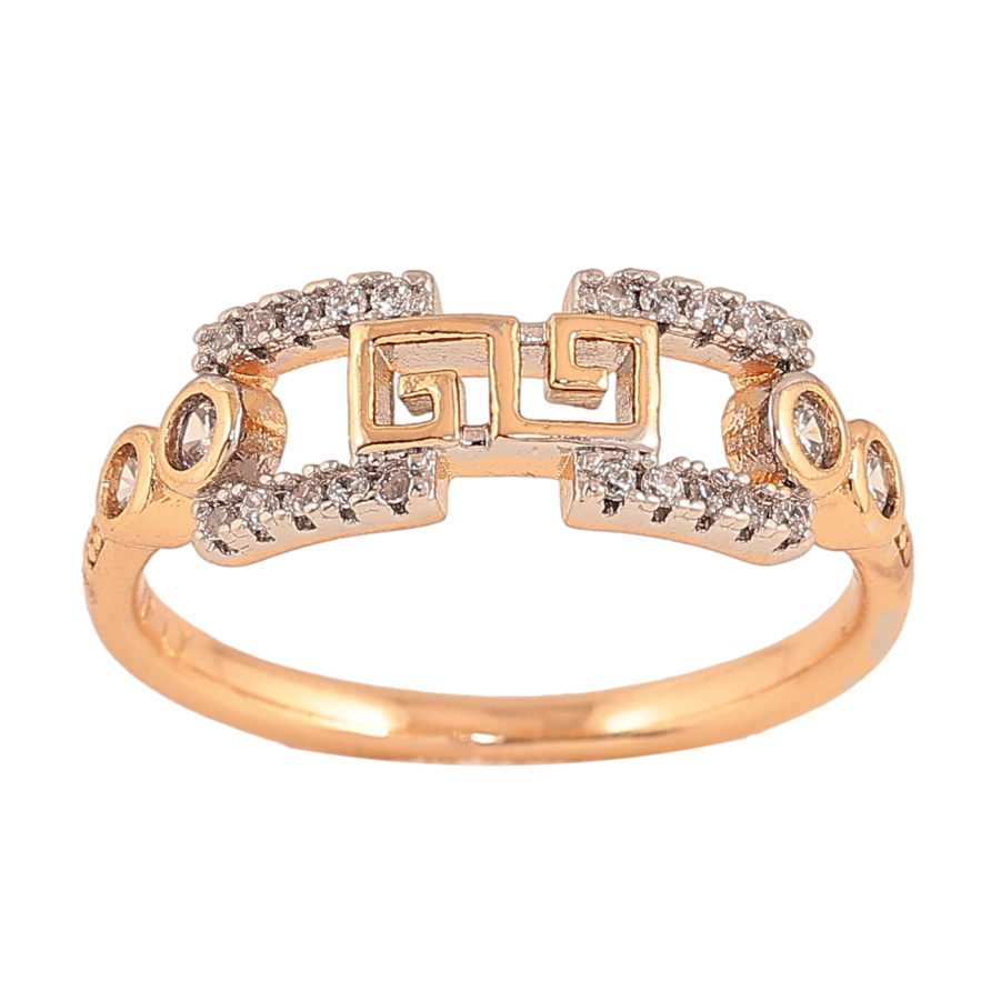 Кольцо Xuping цвет Позолота 18K+Родий "Узор с кристаллами" фото №1 Кольцо Xuping цвет Позолота 18K+Родий "Узор с кристаллами" фото №1