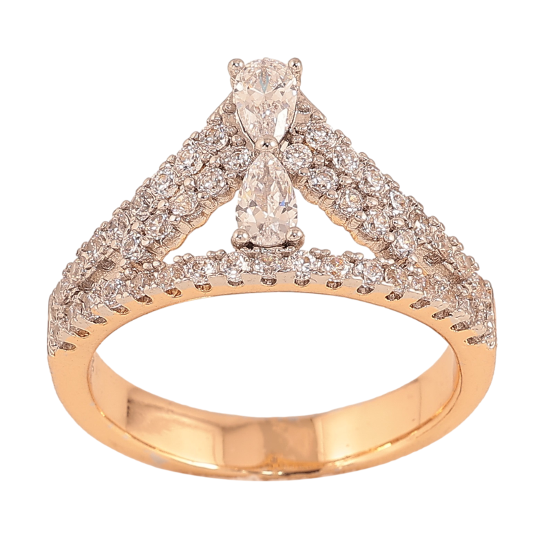 Каблучка Xuping колір Позолота 18K+Родій "Тіара" фото №3 Каблучка Xuping колір Позолота 18K+Родій "Тіара" фото №3