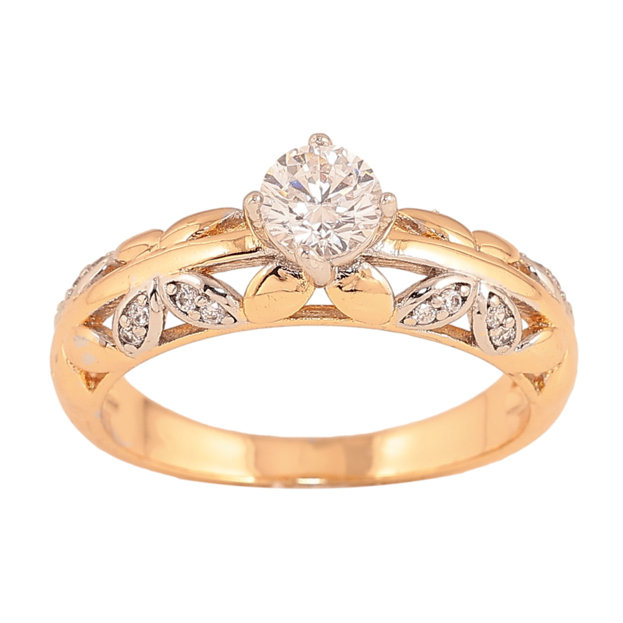 Каблучка Xuping колір Позолота 18K+Родій "Візерунок з кристалами" фото №1