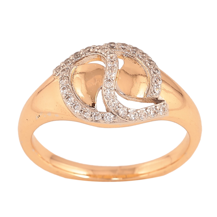 Каблучка Xuping колір Позолота 18К + Родій "Декоративний орнамент з кристалами" фото №14