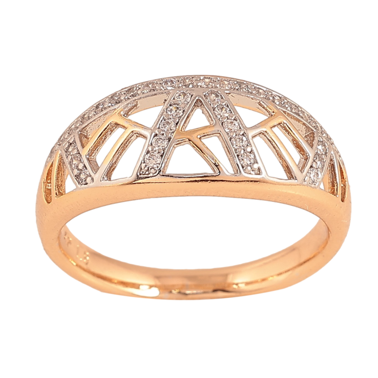 Каблучка Xuping колір Позолота 18К+Родій "Візерунок з кристалами" фото №25