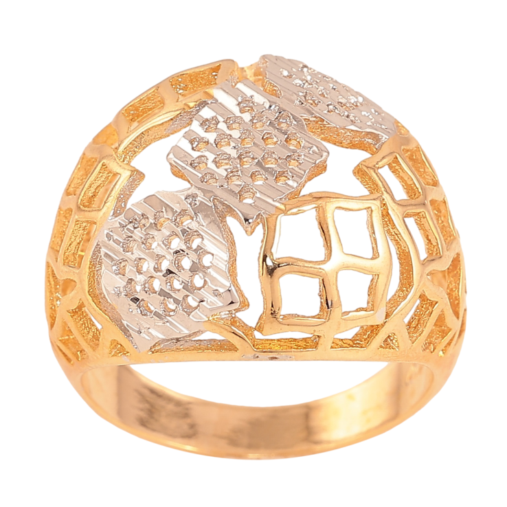 Каблучка Xuping колір Позолота 18К+Родій "Різний купол з візерунком" фото №7