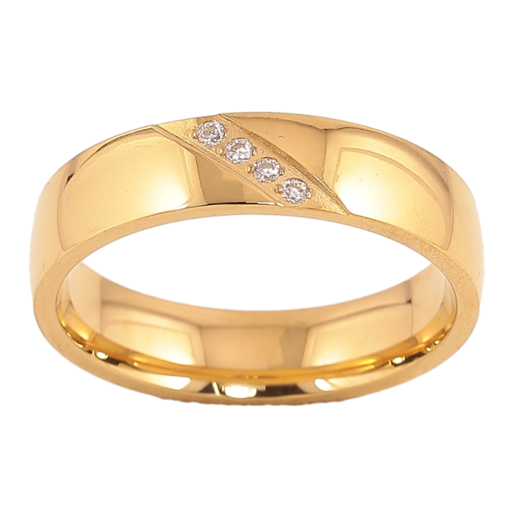 Каблучка Xuping TTM Stainless Steel колір 14К "Візерунок з кристалами" шир. 5мм фото №20