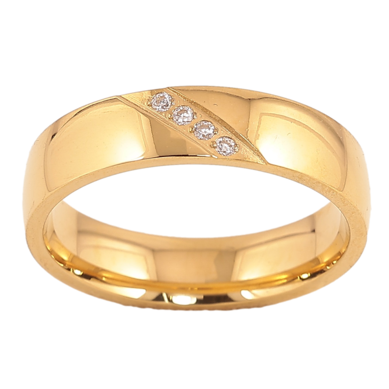 Кольцо Xuping TTM Stainless Steel цвет 14К "Узор с кристаллами" шир. 5мм фото №19