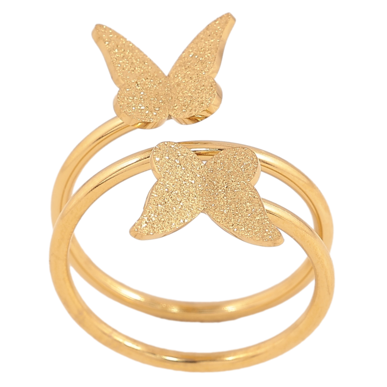 Кольцо Xuping TTM Stainless Steel цвет 14К "Бабочки" фото №1