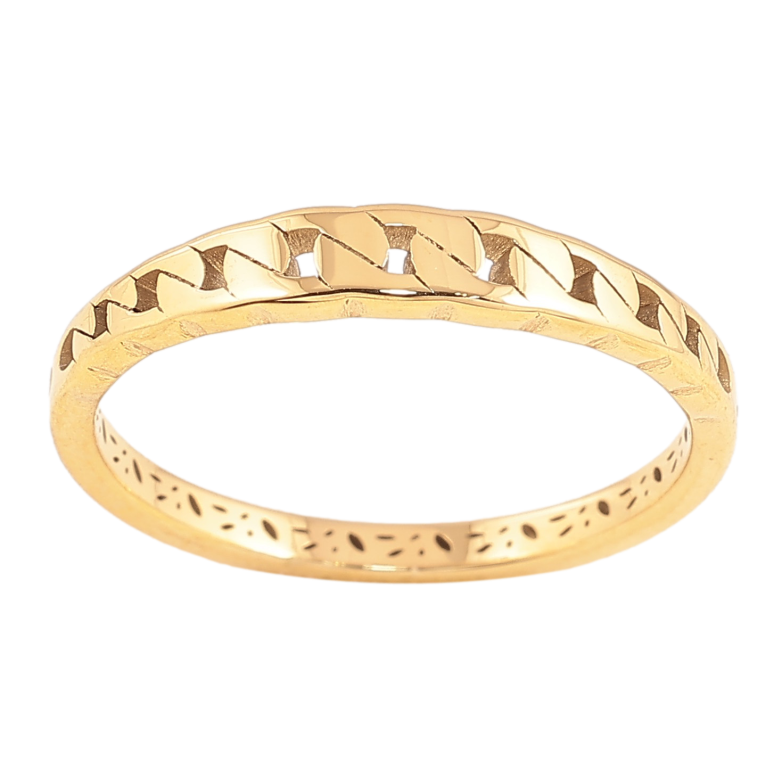 Каблучка Xuping TTM Stainless Steel колір 14К "Візерунок ланцюжок" фото №5