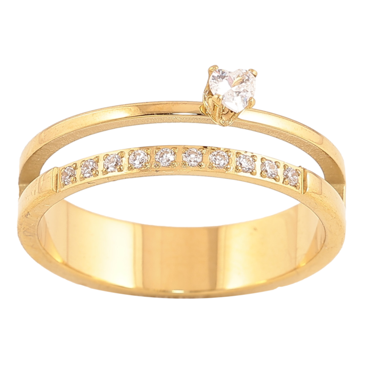 Кольцо Xuping TTM Stainless Steel цвет 14К "Дорожка кристаллов" фото №14 Кольцо Xuping TTM Stainless Steel цвет 14К "Дорожка кристаллов" фото №14