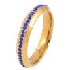 Каблучка Xuping TTM Stainless Steel колір 14К "Доріжка синіх кристалів" шир. 4мм фото №2