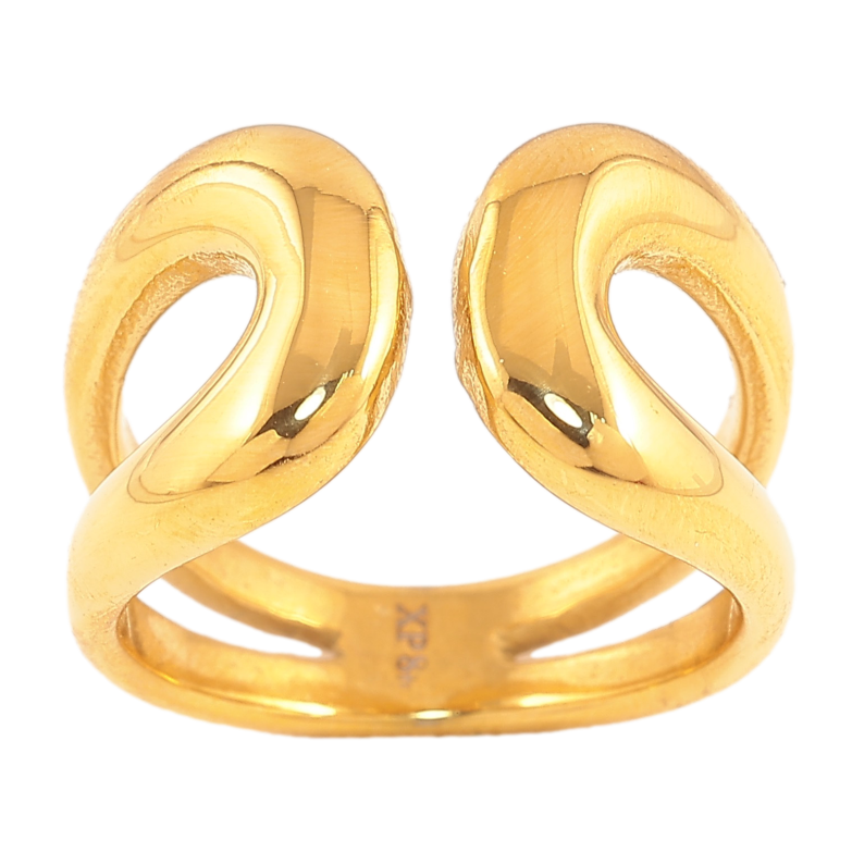 Кольцо Xuping TTM Stainless Steel цвет 14К "Декоративный узор" фото №1