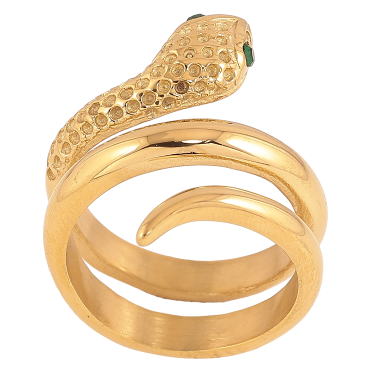 Каблучка Xuping TTM Stainless Steel колір 14К "Змія" фото №14