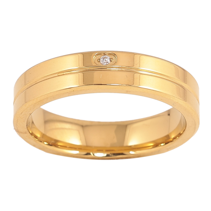 Каблучка Xuping TTM Stainless Steel колір 14К "Візерунок з кристалом" шир. 5мм фото №20