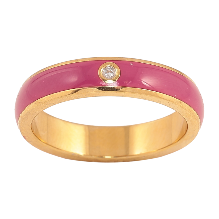 Каблучка Xuping TTM Stainless Steel колір 14К "Візерунок з кристалом і малиновою емаллю" шир. 4мм фото №23 Каблучка Xuping TTM Stainless Steel колір 14К "Візерунок з кристалом і малиновою емаллю" шир. 4мм фото №23