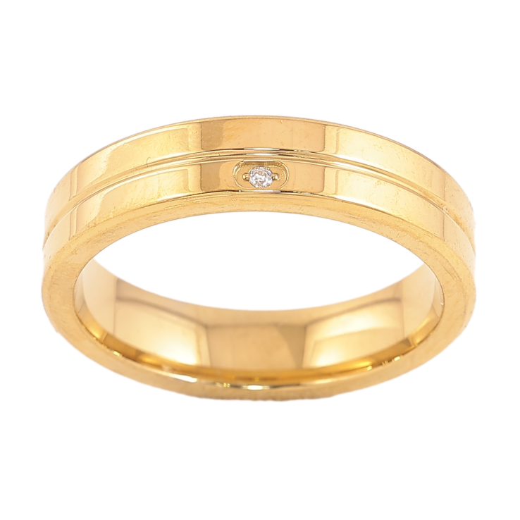 Каблучка Xuping TTM Stainless Steel колір 14К "Візерунок з кристалами" шир. 5мм фото №6