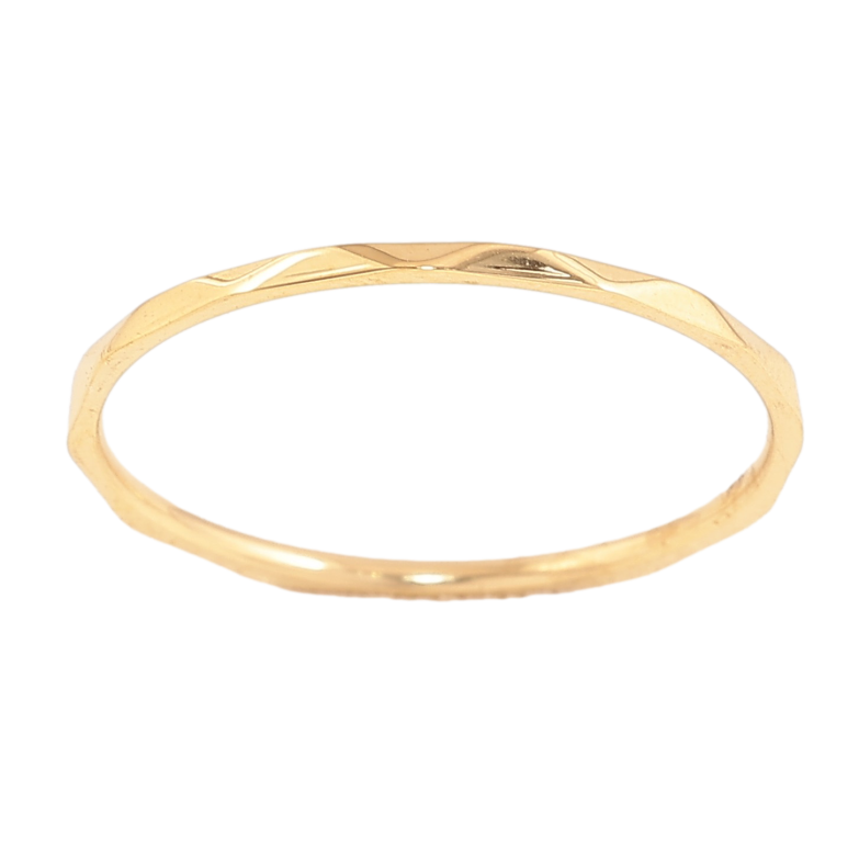 Каблучка Xuping TTM Stainless Steel колір 14К "Тонка шинка з візерунком" шир. 1мм фото №1