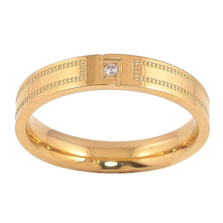 Каблучка Xuping TTM Stainless Steel колір 14К "Візерунок з кристалом" шир. 4мм фото №11 Каблучка Xuping TTM Stainless Steel колір 14К "Візерунок з кристалом" шир. 4мм фото №11