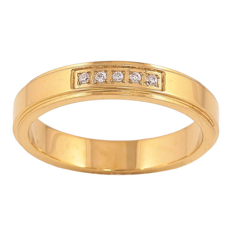 Каблучка Xuping TTM Stainless Steel колір 14К "Візерунок з кристалами" шир. 4мм фото №10