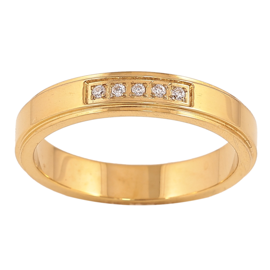 Каблучка Xuping TTM Stainless Steel колір 14К "Візерунок з кристалами" шир. 4мм фото №1