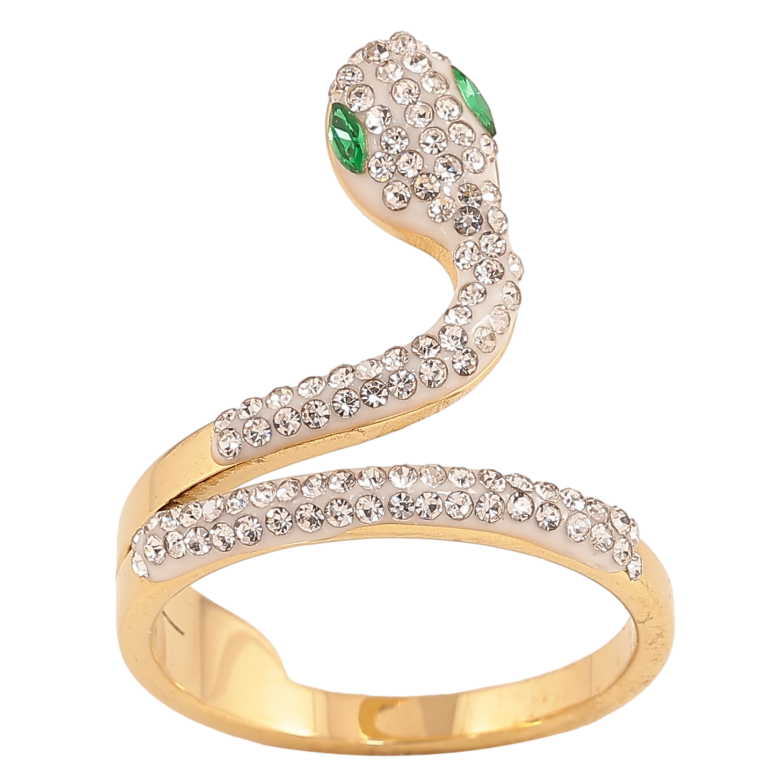 Каблучка Xuping TTM Stainless Steel колір 14К "Змія" фото №1