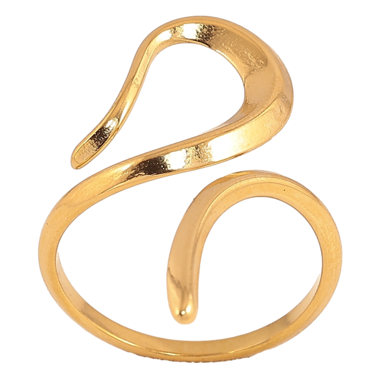 Каблучка Xuping TTM Stainless Steel колір 14К "Завиток" фото №13 Каблучка Xuping TTM Stainless Steel колір 14К "Завиток" фото №13