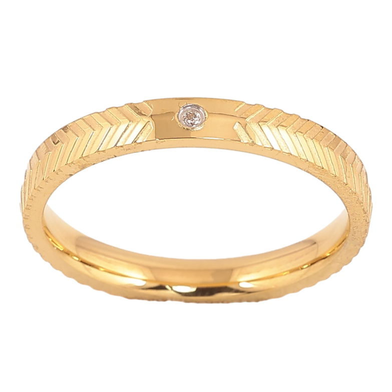 Каблучка Xuping TTM Stainless Steel колір 14К "Візерунок з кристалом" шир. 3мм фото №1