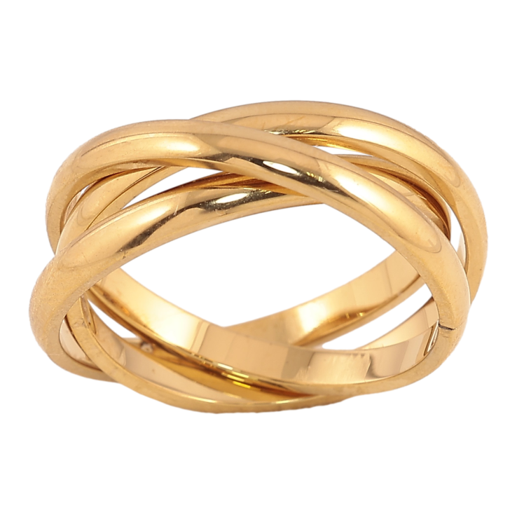 Кольцо Xuping TTM Stainless Steel цвет 14К "Тройное" фото №10 Кольцо Xuping TTM Stainless Steel цвет 14К "Тройное" фото №10