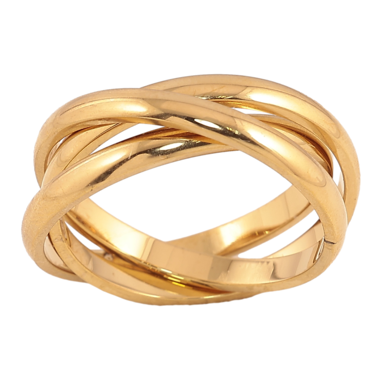 Каблучка Xuping TTM Stainless Steel колір 14К "Потрійне" фото №1