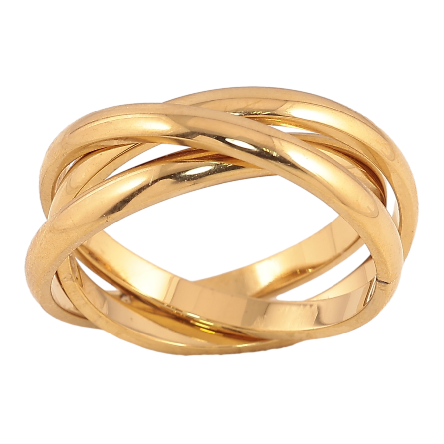 Каблучка Xuping TTM Stainless Steel колір 14К "Потрійне" фото №1