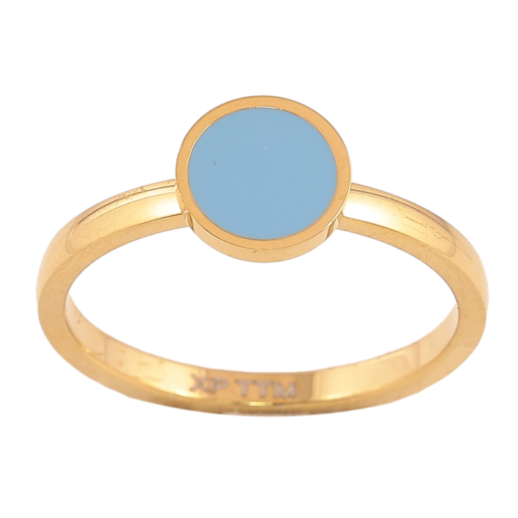 Каблучка Xuping TTM Stainless Steel колір 14К "Коло з блакитною емаллю" фото №19 Каблучка Xuping TTM Stainless Steel колір 14К "Коло з блакитною емаллю" фото №19