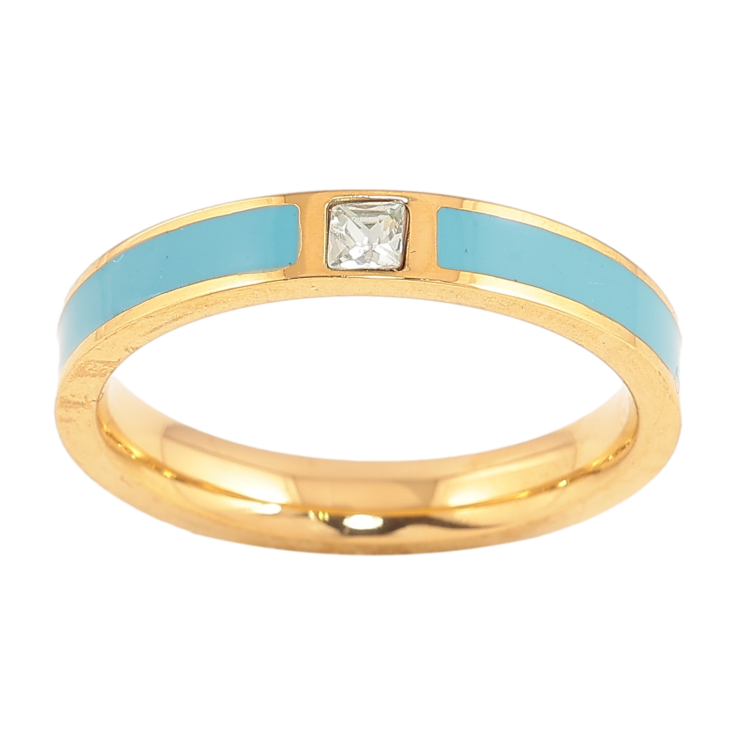 Каблучка Xuping TTM Stainless Steel колір 14К "Візерунок з кристалом і блакитною емаллю" шир. 3.5мм фото №21 Каблучка Xuping TTM Stainless Steel колір 14К "Візерунок з кристалом і блакитною емаллю" шир. 3.5мм фото №21