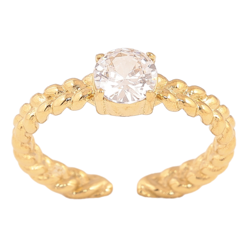 Кольцо Xuping TTM Stainless Steel цвет 14К "Декоративная шинка с кристаллом" фото №1 Кольцо Xuping TTM Stainless Steel цвет 14К "Декоративная шинка с кристаллом" фото №1