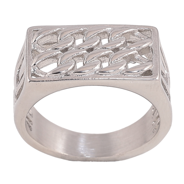 Каблучка Xuping TTM Stainless Steel колір Родій "Декоративний візерунок ланцюжок" фото №13 Каблучка Xuping TTM Stainless Steel колір Родій "Декоративний візерунок ланцюжок" фото №13