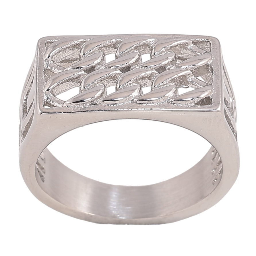 Каблучка Xuping TTM Stainless Steel колір Родій "Декоративний візерунок ланцюжок" фото №1 Каблучка Xuping TTM Stainless Steel колір Родій "Декоративний візерунок ланцюжок" фото №1