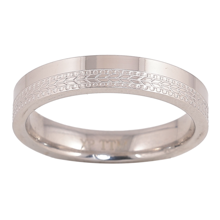 Каблучка Xuping TTM Stainless Steel колір Родій "Декоративний візерунок" шир. 4мм фото №2 Каблучка Xuping TTM Stainless Steel колір Родій "Декоративний візерунок" шир. 4мм фото №2