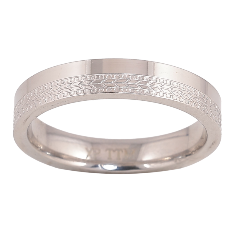 Каблучка Xuping TTM Stainless Steel колір Родій "Декоративний візерунок" шир. 4мм фото №1