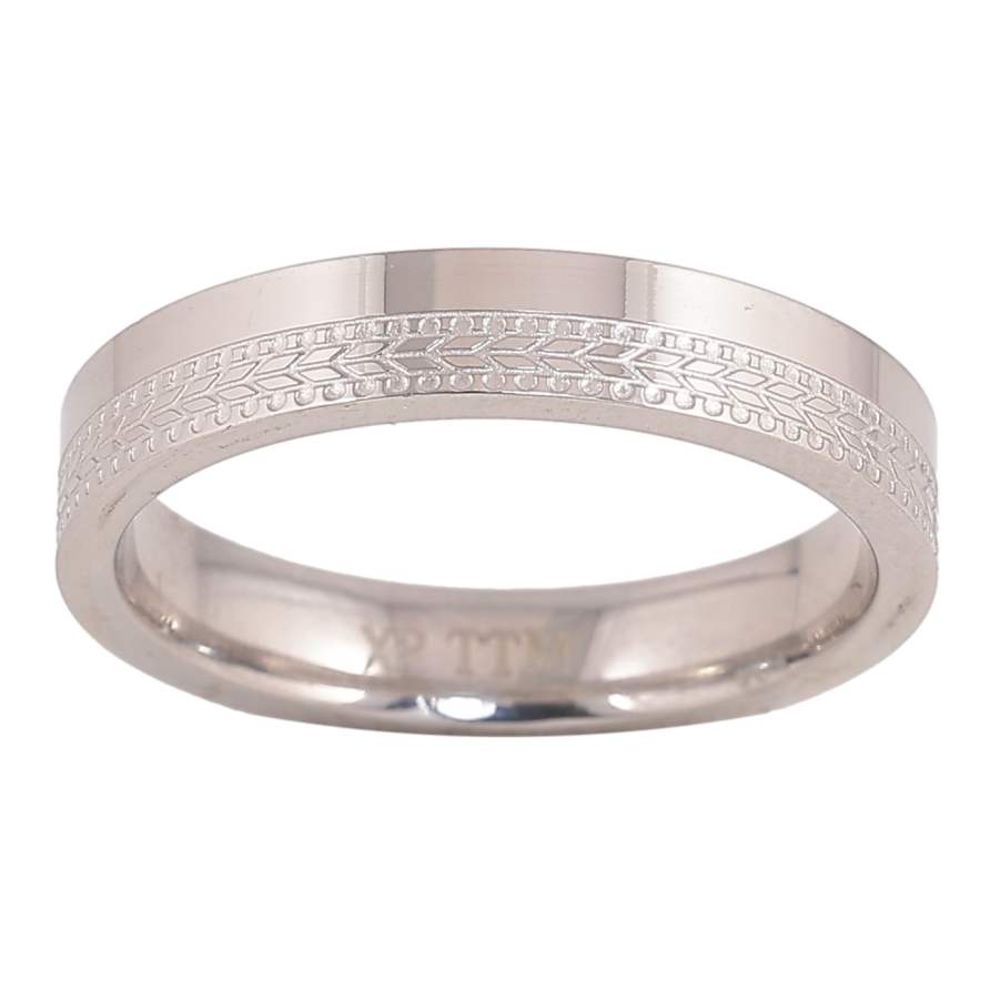 Каблучка Xuping TTM Stainless Steel колір Родій "Декоративний візерунок" шир. 4мм фото №1