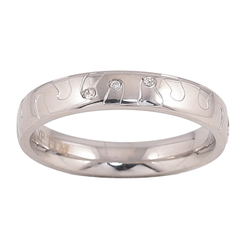 Каблучка Xuping TTM Stainless Steel колір Родій "Декоративний візерунок" шир. 4мм фото №1