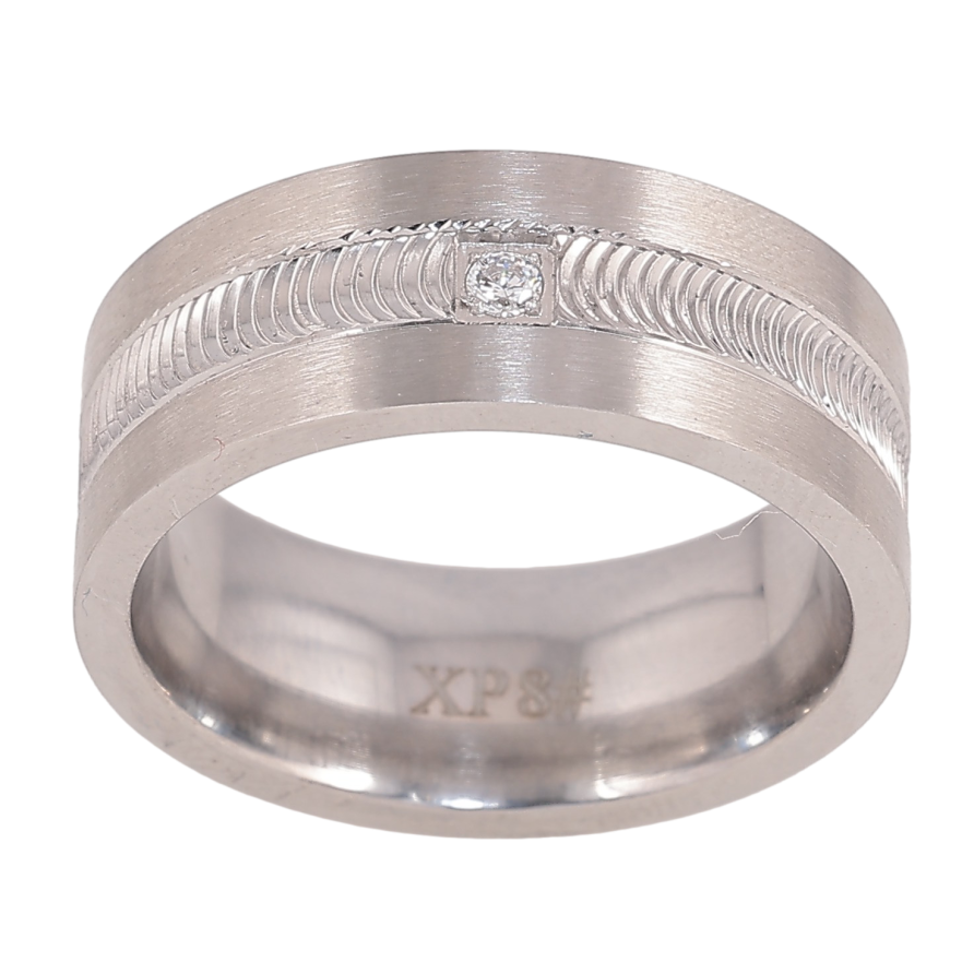 Каблучка Xuping TTM Stainless Steel колір Родій "Вставка кристал" шир. 8мм фото №1 Каблучка Xuping TTM Stainless Steel колір Родій "Вставка кристал" шир. 8мм фото №1