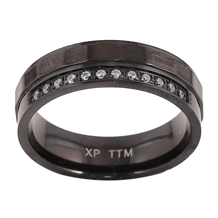 Каблучка Xuping TTM Stainless Steel колір black "Візерунок з кристалами" шир. 6мм фото №19 Каблучка Xuping TTM Stainless Steel колір black "Візерунок з кристалами" шир. 6мм фото №19