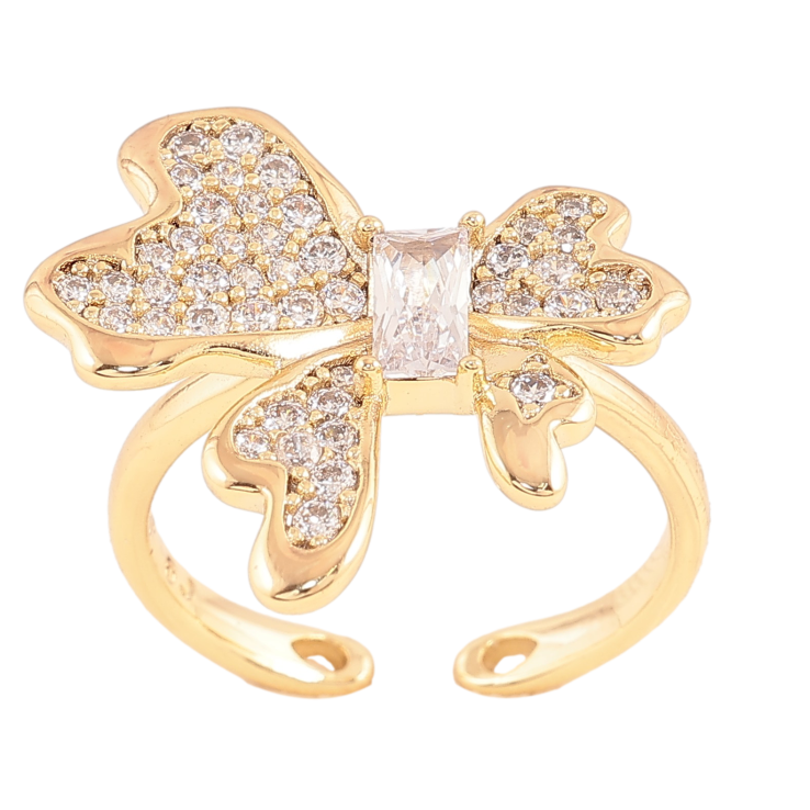 Кольцо Xuping цвет Позолота 14K "Бант с инкрустацией кристаллами" фото №15