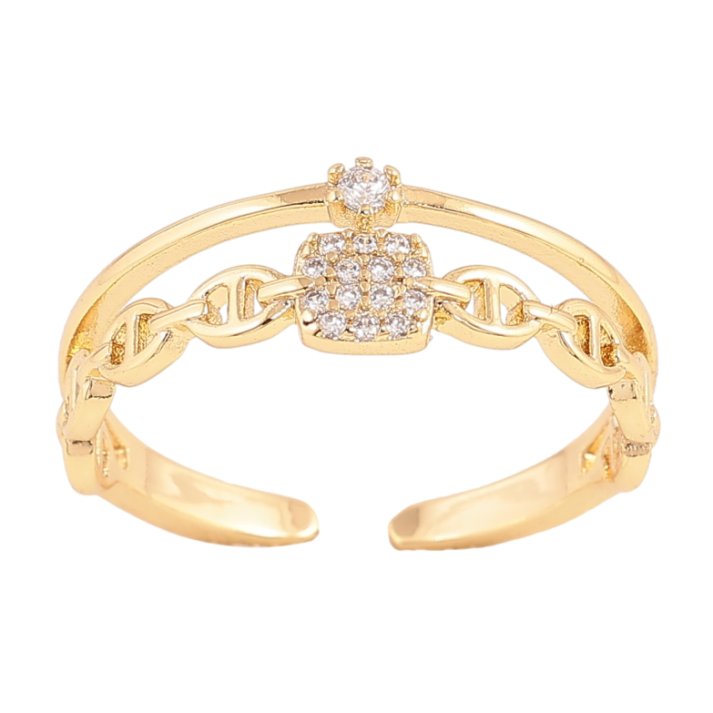 Кольцо Xuping цвет Позолота 14K "Узор с кристаллами" фото №1