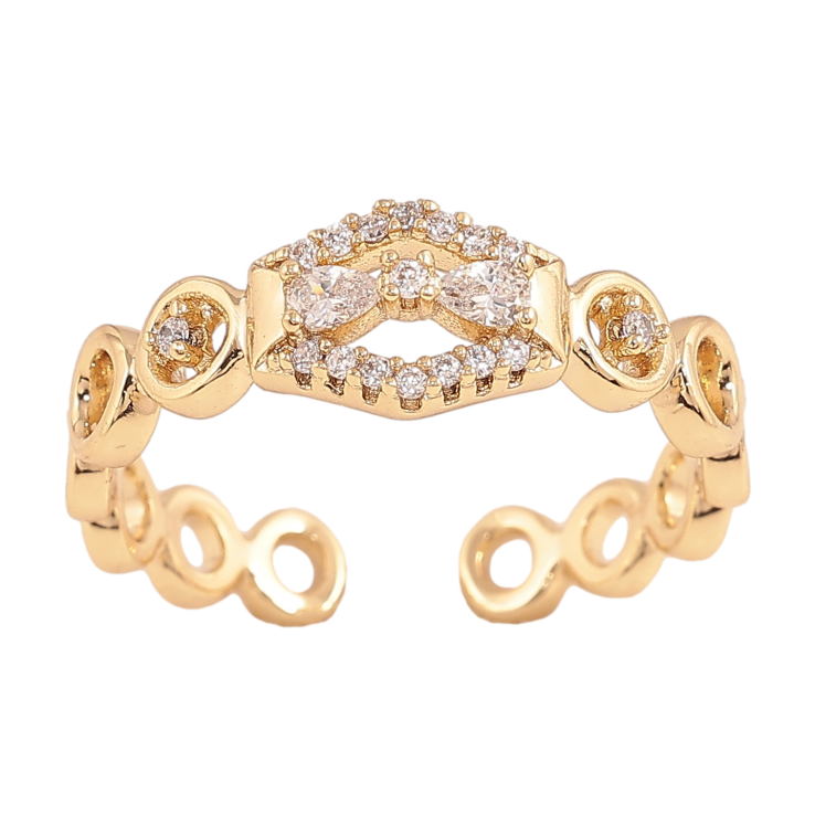 Кольцо Xuping цвет Позолота 14K "Узор с кристаллами" фото №12