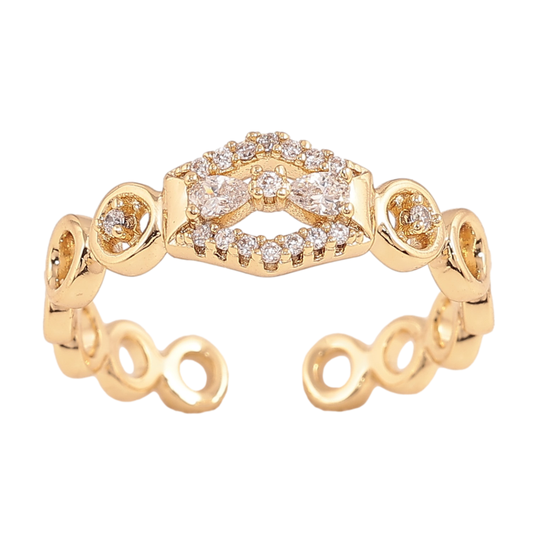 Кольцо Xuping цвет Позолота 14K "Узор с кристаллами" фото №1