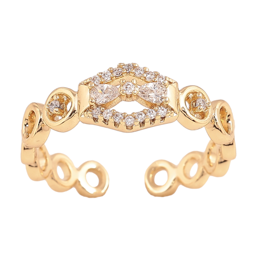 Кольцо Xuping цвет Позолота 14K "Узор с кристаллами" фото №1